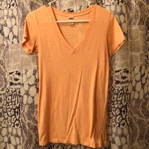 Orange vneck Pink short sleeve T-shirt